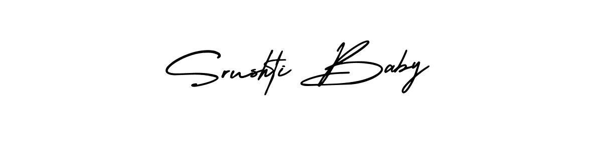 Check out images of Autograph of Srushti Baby name. Actor Srushti Baby Signature Style. AmerikaSignatureDemo-Regular is a professional sign style online. Srushti Baby signature style 3 images and pictures png