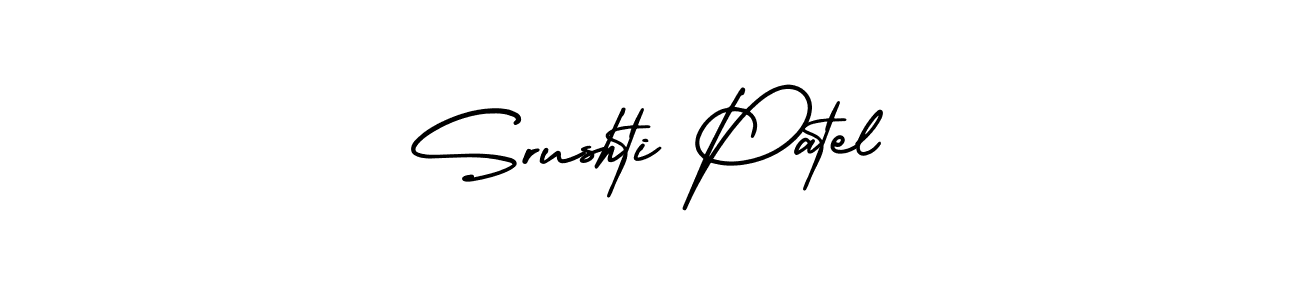 The best way (AmerikaSignatureDemo-Regular) to make a short signature is to pick only two or three words in your name. The name Srushti Patel include a total of six letters. For converting this name. Srushti Patel signature style 3 images and pictures png