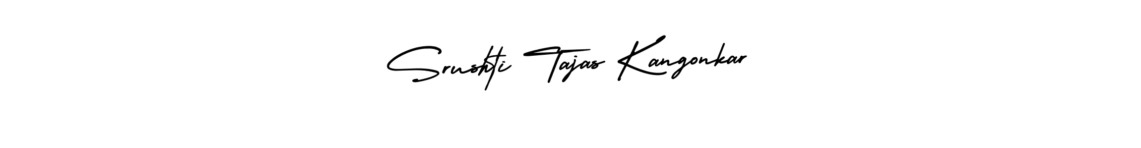 How to make Srushti Tajas Kangonkar signature? AmerikaSignatureDemo-Regular is a professional autograph style. Create handwritten signature for Srushti Tajas Kangonkar name. Srushti Tajas Kangonkar signature style 3 images and pictures png