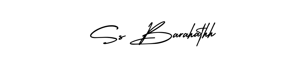 The best way (AmerikaSignatureDemo-Regular) to make a short signature is to pick only two or three words in your name. The name Ss Barahathh include a total of six letters. For converting this name. Ss Barahathh signature style 3 images and pictures png