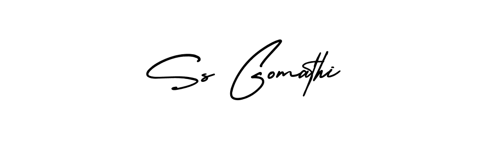 Also You can easily find your signature by using the search form. We will create Ss Gomathi name handwritten signature images for you free of cost using AmerikaSignatureDemo-Regular sign style. Ss Gomathi signature style 3 images and pictures png
