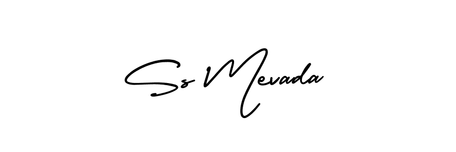 You should practise on your own different ways (AmerikaSignatureDemo-Regular) to write your name (Ss Mevada) in signature. don't let someone else do it for you. Ss Mevada signature style 3 images and pictures png