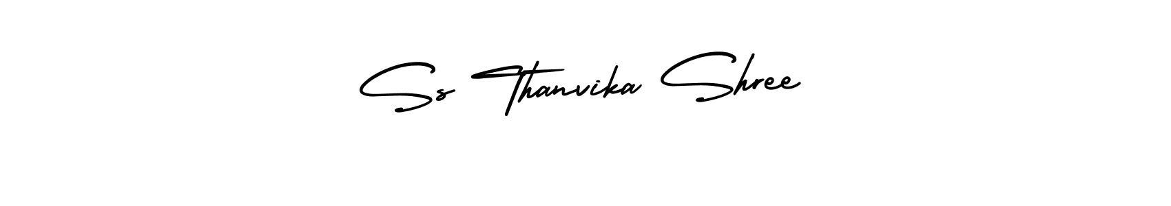 The best way (AmerikaSignatureDemo-Regular) to make a short signature is to pick only two or three words in your name. The name Ss Thanvika Shree include a total of six letters. For converting this name. Ss Thanvika Shree signature style 3 images and pictures png