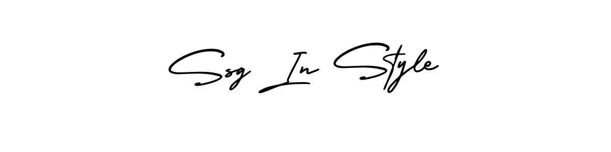 How to make Ssg In Style name signature. Use AmerikaSignatureDemo-Regular style for creating short signs online. This is the latest handwritten sign. Ssg In Style signature style 3 images and pictures png