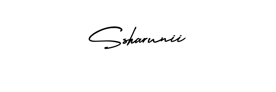 This is the best signature style for the Ssharunii name. Also you like these signature font (AmerikaSignatureDemo-Regular). Mix name signature. Ssharunii signature style 3 images and pictures png