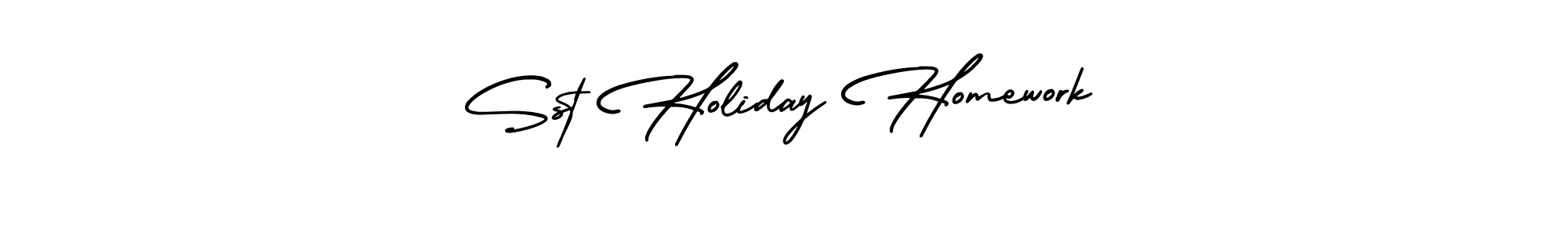 if you are searching for the best signature style for your name Sst Holiday Homework. so please give up your signature search. here we have designed multiple signature styles  using AmerikaSignatureDemo-Regular. Sst Holiday Homework signature style 3 images and pictures png