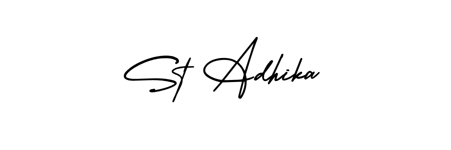 Best and Professional Signature Style for St Adhika. AmerikaSignatureDemo-Regular Best Signature Style Collection. St Adhika signature style 3 images and pictures png