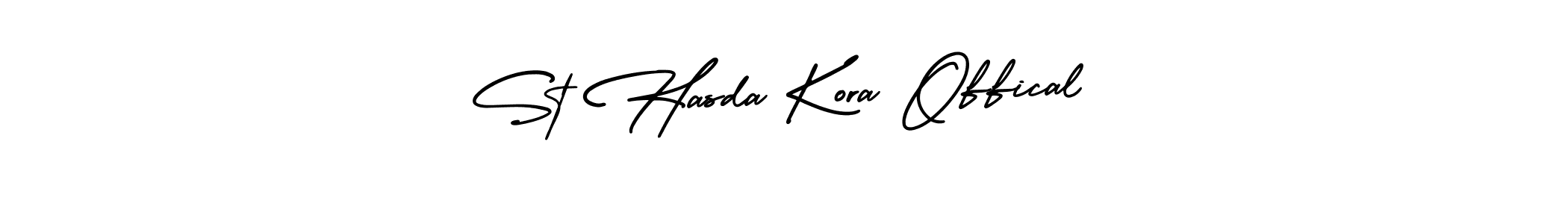 How to make St Hasda Kora Offical name signature. Use AmerikaSignatureDemo-Regular style for creating short signs online. This is the latest handwritten sign. St Hasda Kora Offical signature style 3 images and pictures png