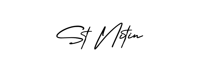 How to Draw St Nitin signature style? AmerikaSignatureDemo-Regular is a latest design signature styles for name St Nitin. St Nitin signature style 3 images and pictures png