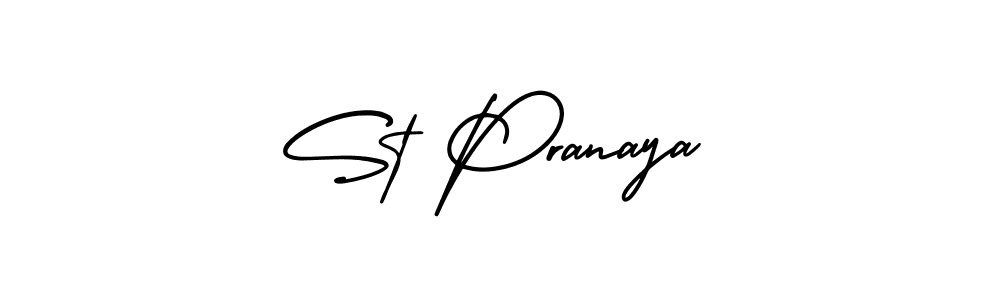 Best and Professional Signature Style for St Pranaya. AmerikaSignatureDemo-Regular Best Signature Style Collection. St Pranaya signature style 3 images and pictures png