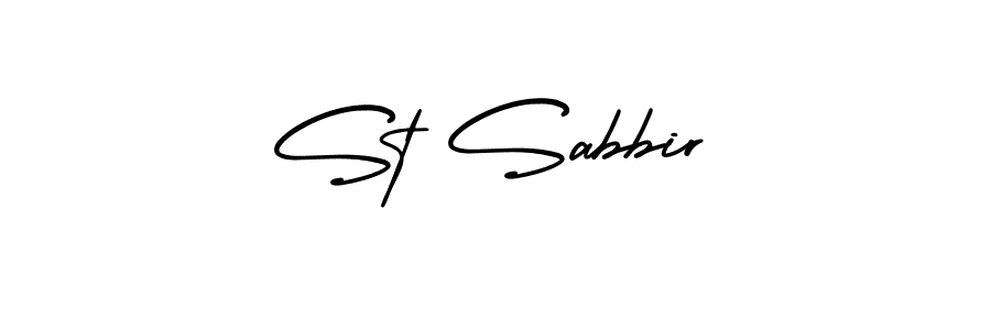 Make a beautiful signature design for name St Sabbir. With this signature (AmerikaSignatureDemo-Regular) style, you can create a handwritten signature for free. St Sabbir signature style 3 images and pictures png