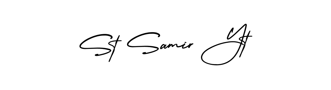 if you are searching for the best signature style for your name St Samir Yt. so please give up your signature search. here we have designed multiple signature styles  using AmerikaSignatureDemo-Regular. St Samir Yt signature style 3 images and pictures png