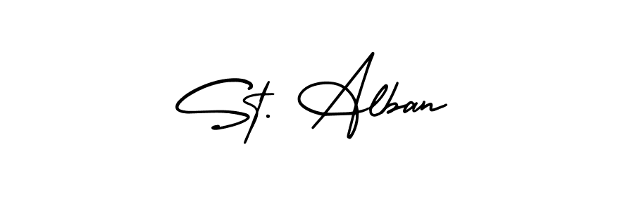 St. Alban stylish signature style. Best Handwritten Sign (AmerikaSignatureDemo-Regular) for my name. Handwritten Signature Collection Ideas for my name St. Alban. St. Alban signature style 3 images and pictures png