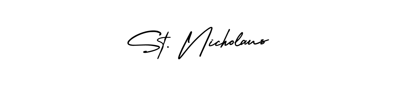 How to Draw St. Nicholaus signature style? AmerikaSignatureDemo-Regular is a latest design signature styles for name St. Nicholaus. St. Nicholaus signature style 3 images and pictures png