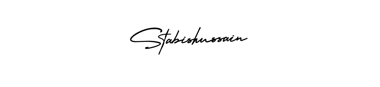 It looks lik you need a new signature style for name Stabishussain. Design unique handwritten (AmerikaSignatureDemo-Regular) signature with our free signature maker in just a few clicks. Stabishussain signature style 3 images and pictures png