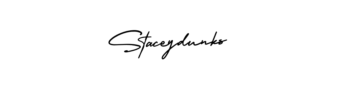 Make a short Staceydunks signature style. Manage your documents anywhere anytime using AmerikaSignatureDemo-Regular. Create and add eSignatures, submit forms, share and send files easily. Staceydunks signature style 3 images and pictures png
