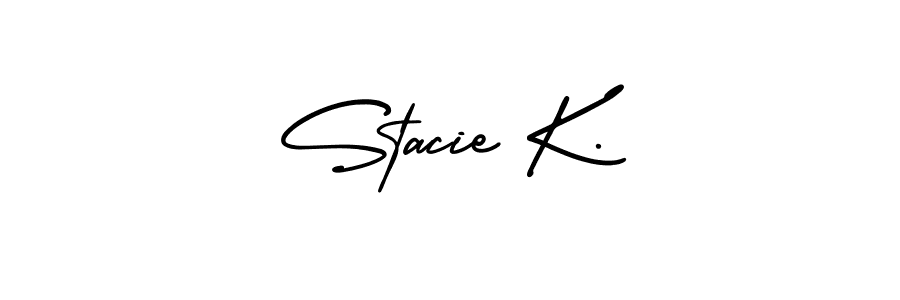 Stacie K. stylish signature style. Best Handwritten Sign (AmerikaSignatureDemo-Regular) for my name. Handwritten Signature Collection Ideas for my name Stacie K.. Stacie K. signature style 3 images and pictures png