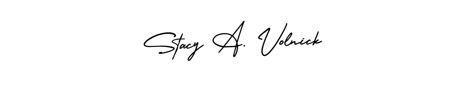 This is the best signature style for the Stacy A. Volnick name. Also you like these signature font (AmerikaSignatureDemo-Regular). Mix name signature. Stacy A. Volnick signature style 3 images and pictures png