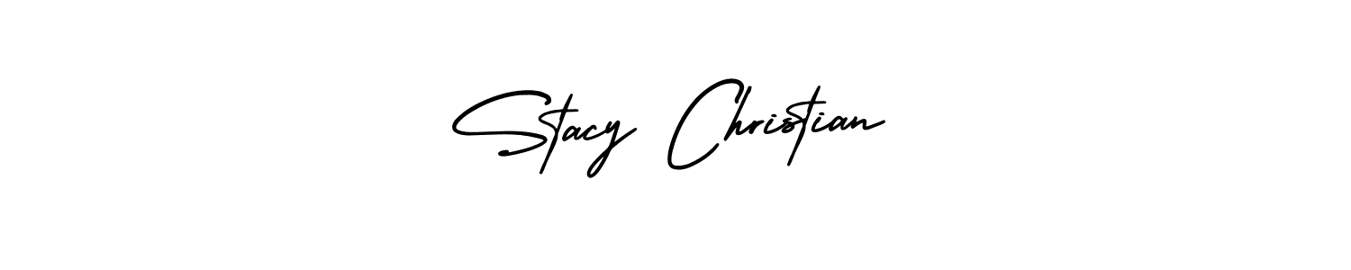 The best way (AmerikaSignatureDemo-Regular) to make a short signature is to pick only two or three words in your name. The name Stacy Christian include a total of six letters. For converting this name. Stacy Christian signature style 3 images and pictures png