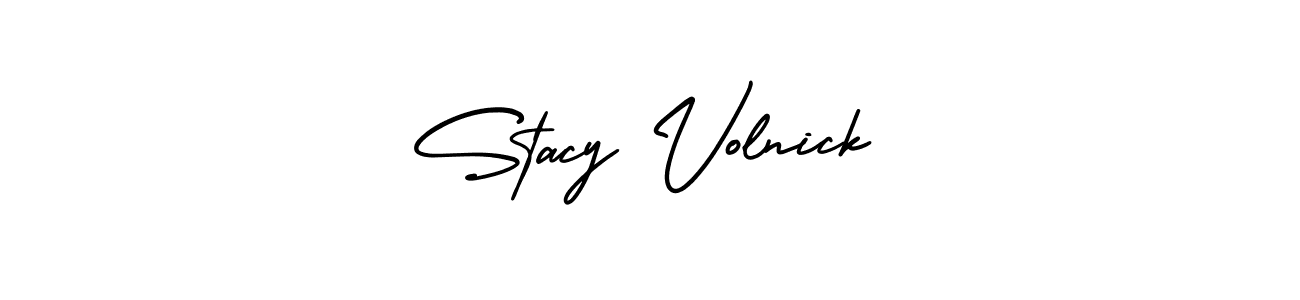 Stacy Volnick stylish signature style. Best Handwritten Sign (AmerikaSignatureDemo-Regular) for my name. Handwritten Signature Collection Ideas for my name Stacy Volnick. Stacy Volnick signature style 3 images and pictures png