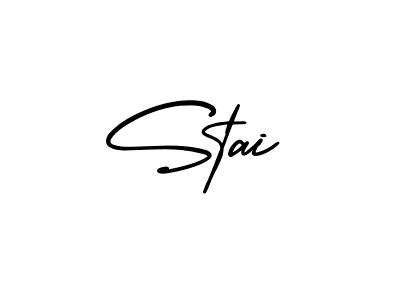The best way (AmerikaSignatureDemo-Regular) to make a short signature is to pick only two or three words in your name. The name Stai include a total of six letters. For converting this name. Stai signature style 3 images and pictures png