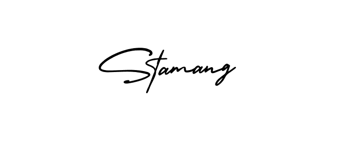 How to Draw Stamang signature style? AmerikaSignatureDemo-Regular is a latest design signature styles for name Stamang. Stamang signature style 3 images and pictures png