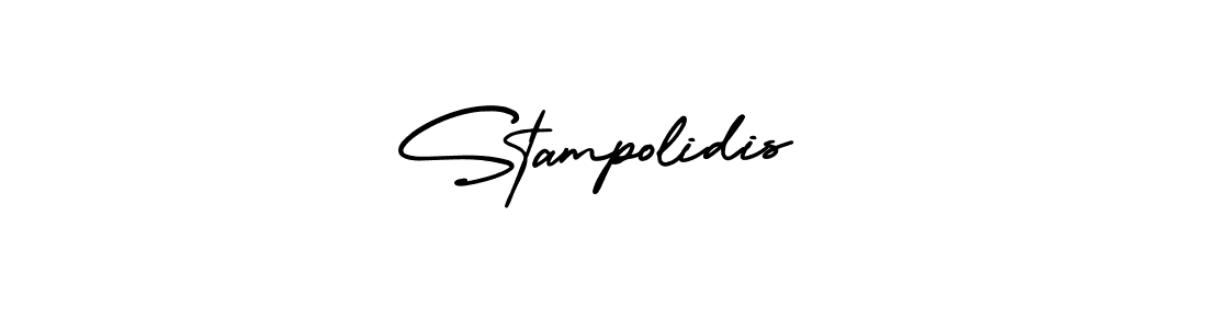 You should practise on your own different ways (AmerikaSignatureDemo-Regular) to write your name (Stampolidis) in signature. don't let someone else do it for you. Stampolidis signature style 3 images and pictures png