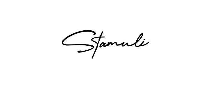 Similarly AmerikaSignatureDemo-Regular is the best handwritten signature design. Signature creator online .You can use it as an online autograph creator for name Stamuli. Stamuli signature style 3 images and pictures png