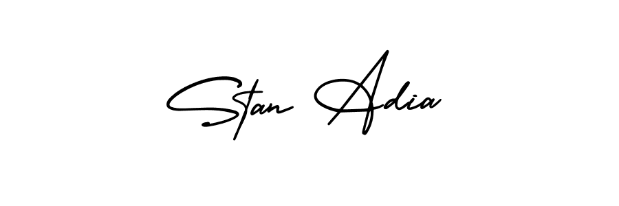 How to make Stan Adia signature? AmerikaSignatureDemo-Regular is a professional autograph style. Create handwritten signature for Stan Adia name. Stan Adia signature style 3 images and pictures png