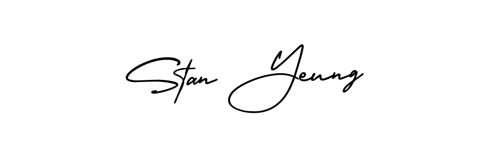 You should practise on your own different ways (AmerikaSignatureDemo-Regular) to write your name (Stan Yeung) in signature. don't let someone else do it for you. Stan Yeung signature style 3 images and pictures png