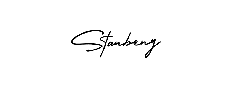 Use a signature maker to create a handwritten signature online. With this signature software, you can design (AmerikaSignatureDemo-Regular) your own signature for name Stanbeny. Stanbeny signature style 3 images and pictures png