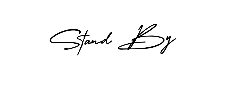 You should practise on your own different ways (AmerikaSignatureDemo-Regular) to write your name (Stand By) in signature. don't let someone else do it for you. Stand By signature style 3 images and pictures png