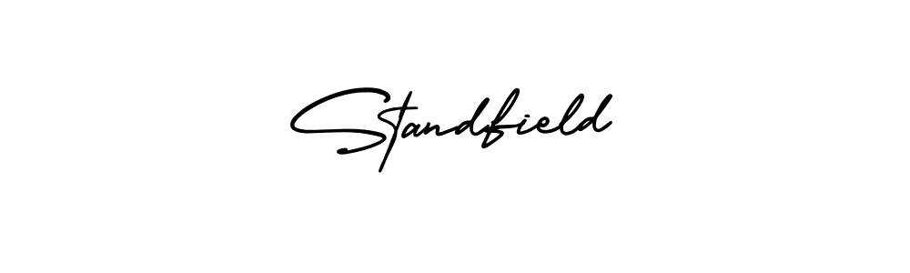 You should practise on your own different ways (AmerikaSignatureDemo-Regular) to write your name (Standfield) in signature. don't let someone else do it for you. Standfield signature style 3 images and pictures png