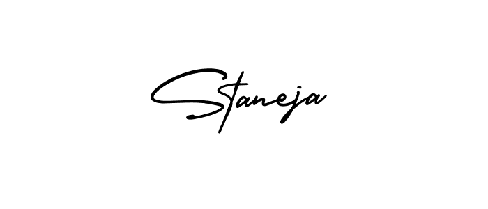 Create a beautiful signature design for name Staneja. With this signature (AmerikaSignatureDemo-Regular) fonts, you can make a handwritten signature for free. Staneja signature style 3 images and pictures png