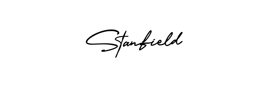 The best way (AmerikaSignatureDemo-Regular) to make a short signature is to pick only two or three words in your name. The name Stanfield include a total of six letters. For converting this name. Stanfield signature style 3 images and pictures png