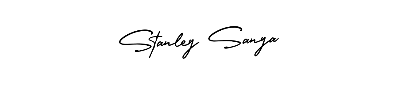 Stanley Sanya stylish signature style. Best Handwritten Sign (AmerikaSignatureDemo-Regular) for my name. Handwritten Signature Collection Ideas for my name Stanley Sanya. Stanley Sanya signature style 3 images and pictures png