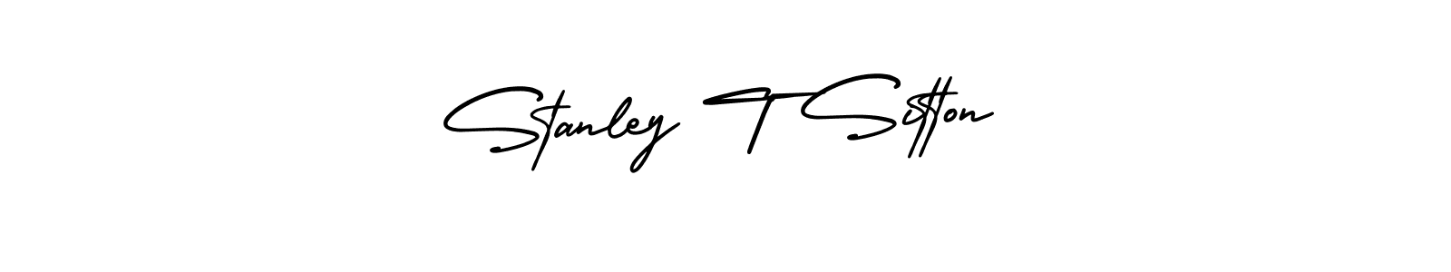 How to make Stanley T Sitton name signature. Use AmerikaSignatureDemo-Regular style for creating short signs online. This is the latest handwritten sign. Stanley T Sitton signature style 3 images and pictures png