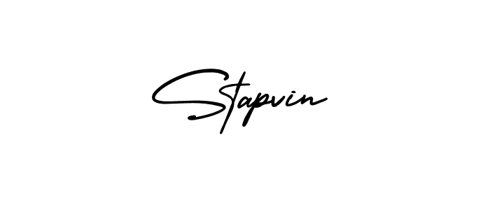 You should practise on your own different ways (AmerikaSignatureDemo-Regular) to write your name (Stapvin) in signature. don't let someone else do it for you. Stapvin signature style 3 images and pictures png