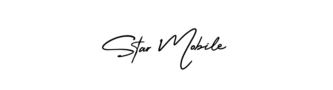 You should practise on your own different ways (AmerikaSignatureDemo-Regular) to write your name (Star Mobile) in signature. don't let someone else do it for you. Star Mobile signature style 3 images and pictures png