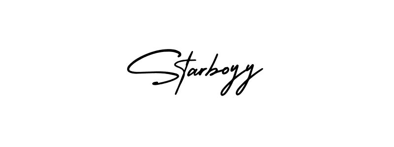 How to make Starboyy name signature. Use AmerikaSignatureDemo-Regular style for creating short signs online. This is the latest handwritten sign. Starboyy signature style 3 images and pictures png