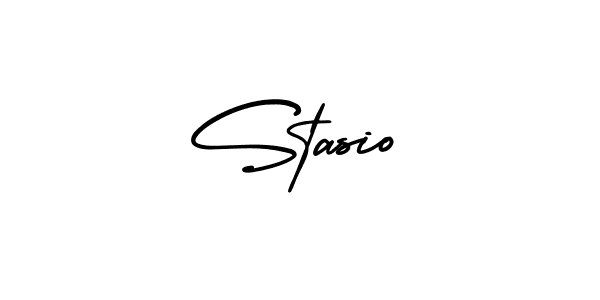 The best way (AmerikaSignatureDemo-Regular) to make a short signature is to pick only two or three words in your name. The name Stasio include a total of six letters. For converting this name. Stasio signature style 3 images and pictures png