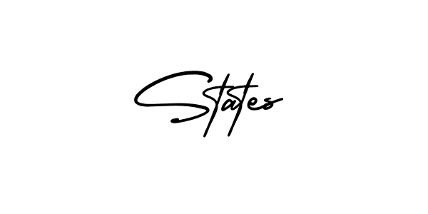 You should practise on your own different ways (AmerikaSignatureDemo-Regular) to write your name (States) in signature. don't let someone else do it for you. States signature style 3 images and pictures png