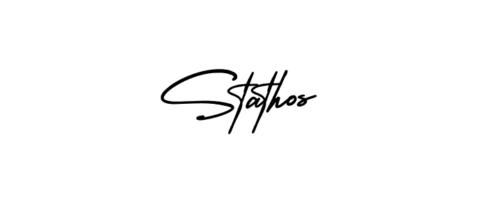 The best way (AmerikaSignatureDemo-Regular) to make a short signature is to pick only two or three words in your name. The name Stathos include a total of six letters. For converting this name. Stathos signature style 3 images and pictures png