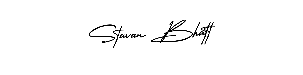 Stavan Bhatt stylish signature style. Best Handwritten Sign (AmerikaSignatureDemo-Regular) for my name. Handwritten Signature Collection Ideas for my name Stavan Bhatt. Stavan Bhatt signature style 3 images and pictures png