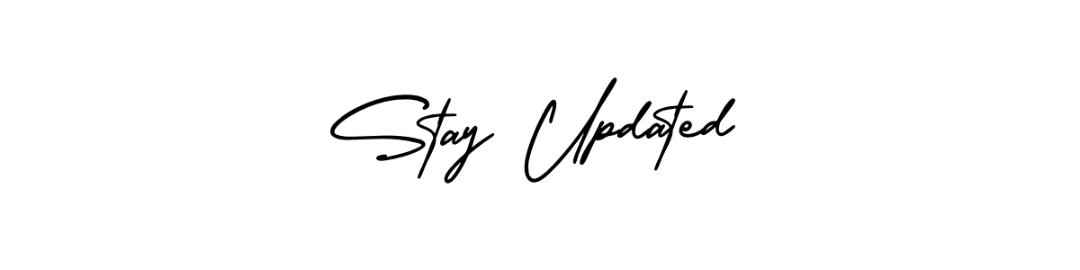 You should practise on your own different ways (AmerikaSignatureDemo-Regular) to write your name (Stay Updated) in signature. don't let someone else do it for you. Stay Updated signature style 3 images and pictures png