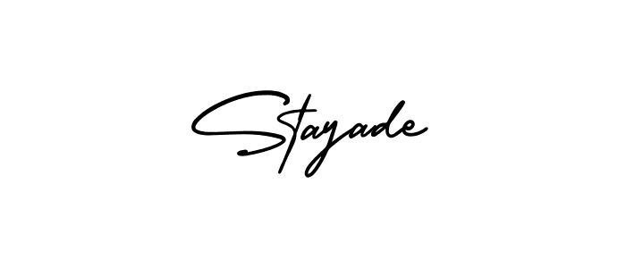 The best way (AmerikaSignatureDemo-Regular) to make a short signature is to pick only two or three words in your name. The name Stayade include a total of six letters. For converting this name. Stayade signature style 3 images and pictures png