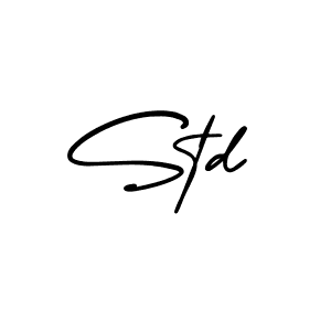 Design your own signature with our free online signature maker. With this signature software, you can create a handwritten (AmerikaSignatureDemo-Regular) signature for name Std. Std signature style 3 images and pictures png