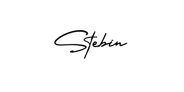 The best way (AmerikaSignatureDemo-Regular) to make a short signature is to pick only two or three words in your name. The name Stebin include a total of six letters. For converting this name. Stebin signature style 3 images and pictures png