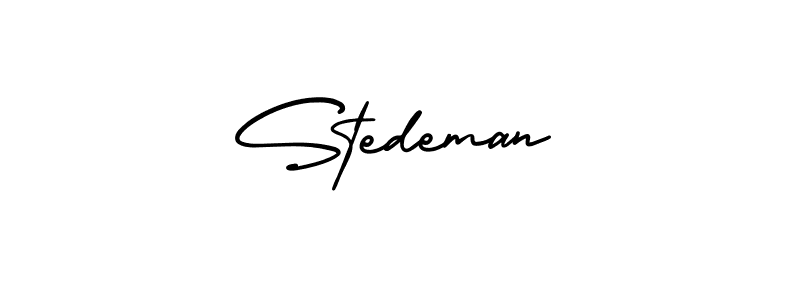 How to make Stedeman name signature. Use AmerikaSignatureDemo-Regular style for creating short signs online. This is the latest handwritten sign. Stedeman signature style 3 images and pictures png