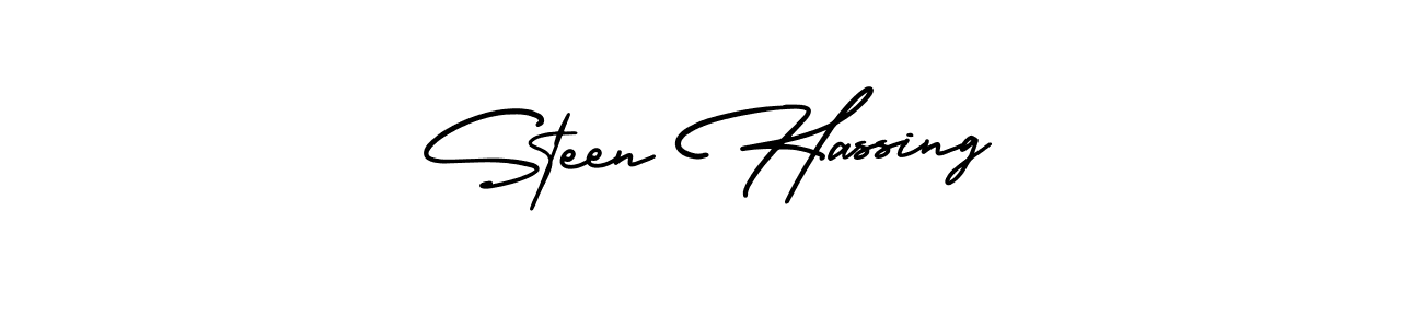 It looks lik you need a new signature style for name Steen Hassing. Design unique handwritten (AmerikaSignatureDemo-Regular) signature with our free signature maker in just a few clicks. Steen Hassing signature style 3 images and pictures png